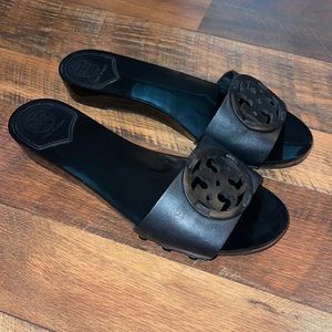Tory Burch Black Eleanor Mules/Slides